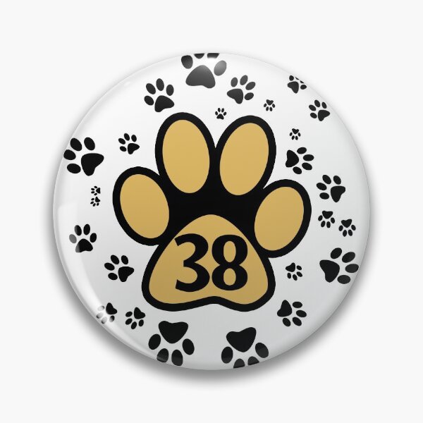 Item preview, Cute animal paw prints with number 38 - numbers designed and sold by MadandMean.