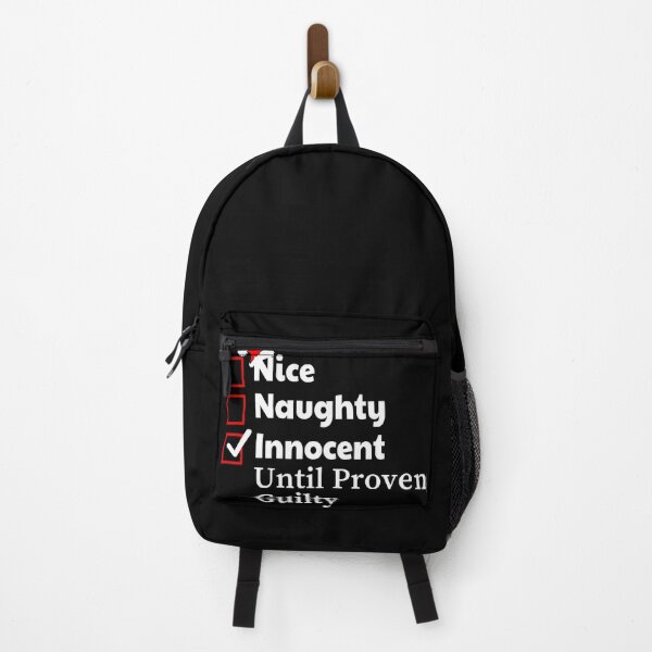 Item preview, Nice Naughty Innocent Until Proven Guilty - Funny Christmas saying designed and sold by AsmArt-co.