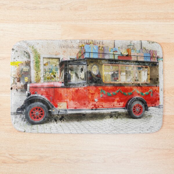 Item preview, Vintage Christmas Delivery Truck Watercolor designed and sold by TwoSmallPtatoes.