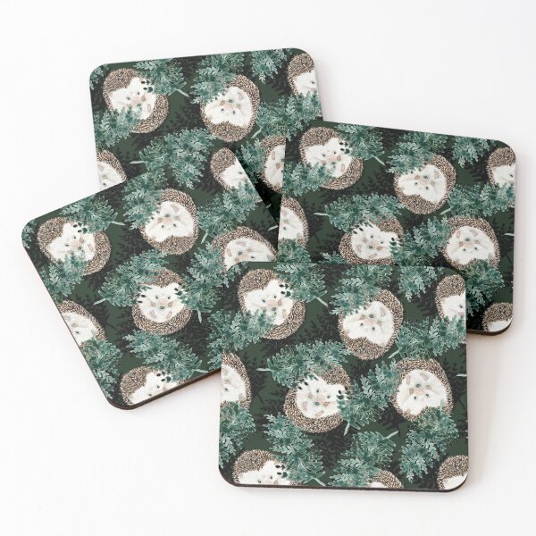 Item preview, Cute Hedgehogs among Ferns - Watercolor Woodland Pattern designed and sold by AlicjaCurioseur.