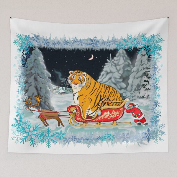 Item preview, Christmas Tiger Delivery Mission for Secret Santa / Year of the Tiger /New Year 2022/ Tiger 2022 designed and sold by saf-saf.