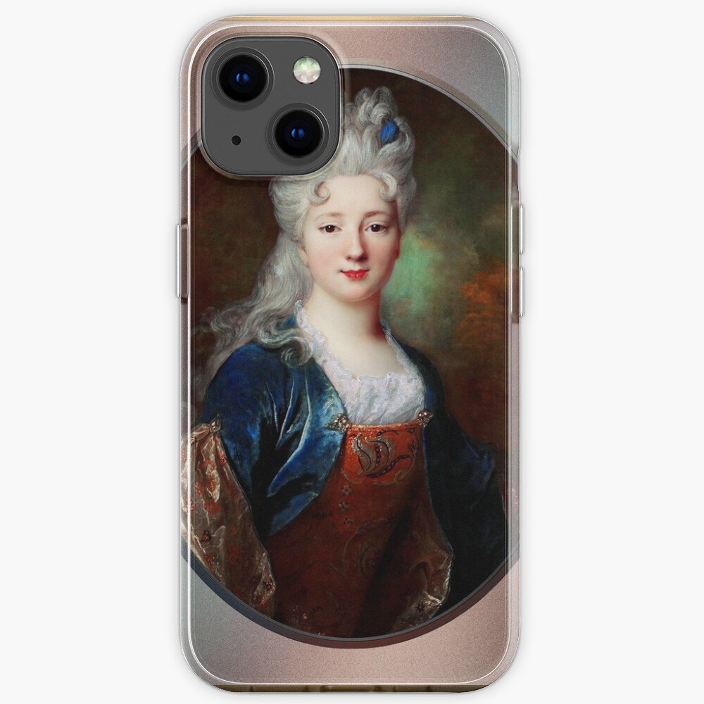 Photo Retouching Of Female Portrait by Nicolas de Largillierre - An Alluring Young Woman 1 Photo Retouching Of Female Portrait by Nicolas de Largillierre Remastered Classical Art Xzendor7 Old Masters Reproductions iPhone Case