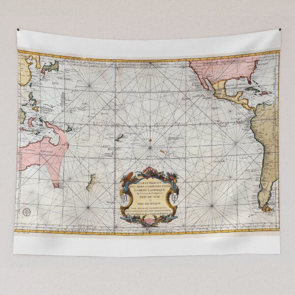 Item preview, 1776 Bellin, Jacques Nicolas-Carte réduite des mers comprises entre l’Asie et l’Amérique, apelées par les navigateurs Mer du Sud ou Mer Pacifique designed and sold by paulrommer.