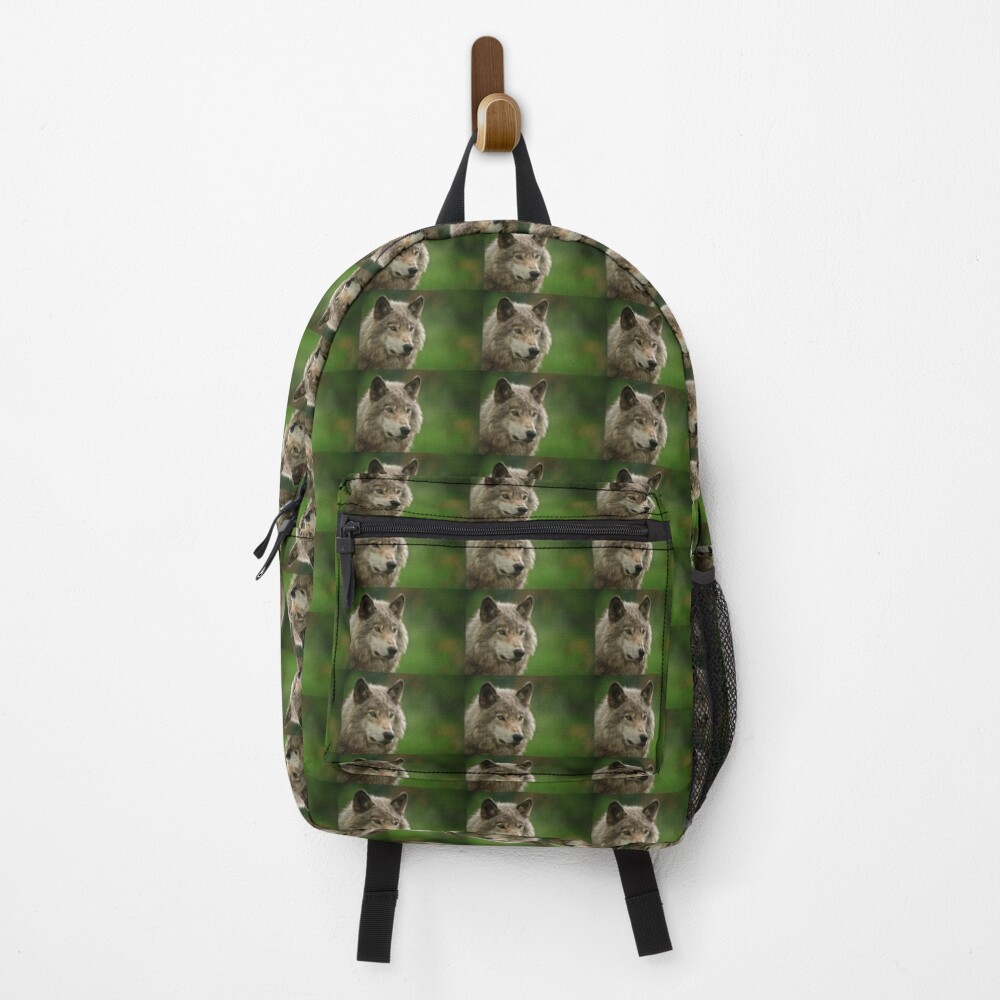 Vista previa del artículo con la obra «Mochila», diseñado y vendido por WolvesOnly.