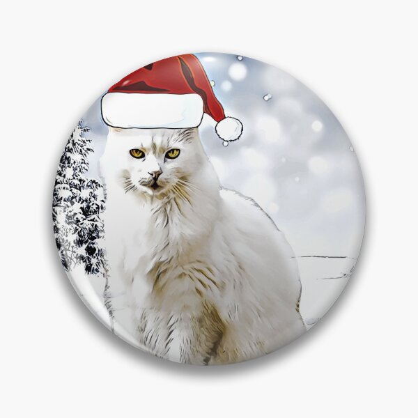 Item preview, White Cat in Santa Hat, Cat Christmas designed and sold by prirajdesigns.