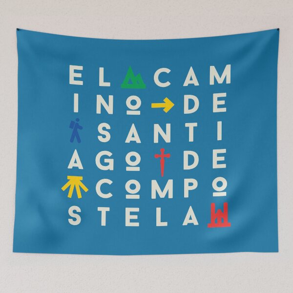 Item preview, El Camino de Santiago Square Typo Color Cream designed and sold by Caminovi.