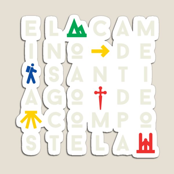 Artikel-Vorschau von El Camino de Santiago Square Typo Farbcreme, designt und verkauft von Caminovi.