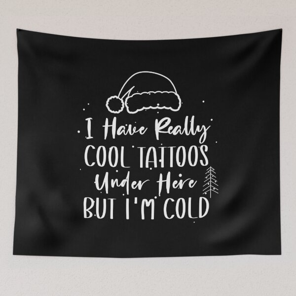 Item preview, Christmas Hat Tattoos Girl Lover - Cool Tattoos Under Here But I'm Cold - Funny Tattoos Gift Lover designed and sold by Run to Creations.