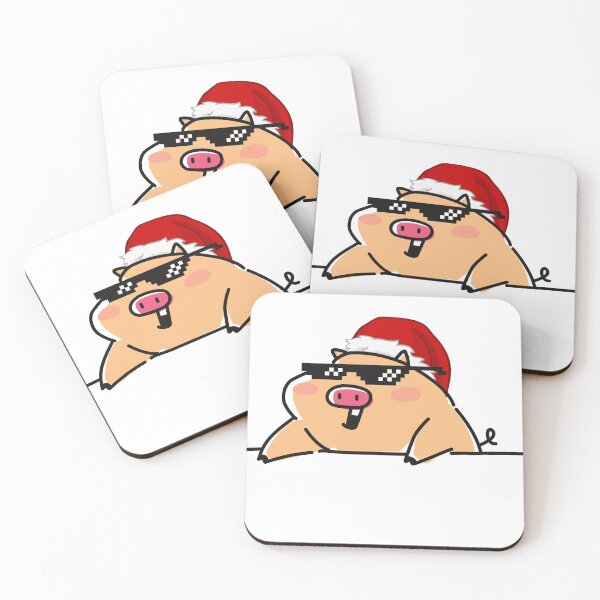 Item preview, Cool piggy Santa designed and sold by JCDreamcraft.
