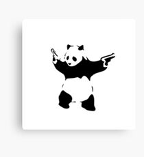 panda bear with guns Canvas Print