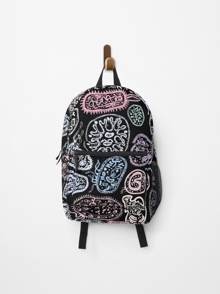 Thumbnail 1 of 3, Backpack, Pastel Microbes Seamless Pattern designed and sold by labstud.