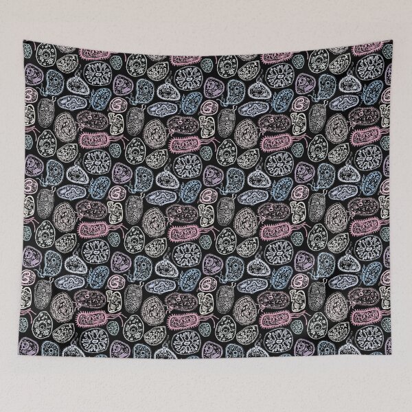 Item preview, Pastel Microbes Seamless Pattern designed and sold by labstud.
