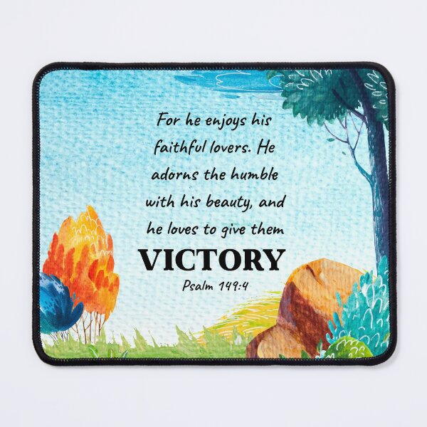 Item preview, Bible Verse Art - He Loves to Give Them Victory - Psalm 149 designed and sold by JacquelineLim.