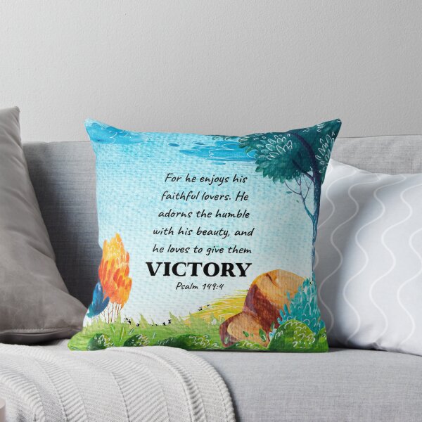 Item preview, Bible Verse Art - He Loves to Give Them Victory - Psalm 149 designed and sold by JacquelineLim.