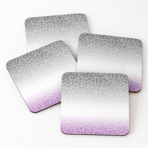 Item preview, Ombré asexual colours and white swirls doodles designed and sold by savousepate.