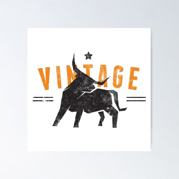 Item preview, Vintage bull - strong animals -vintage Ledgendary charging bull designed and sold by Tarik Imaradane.