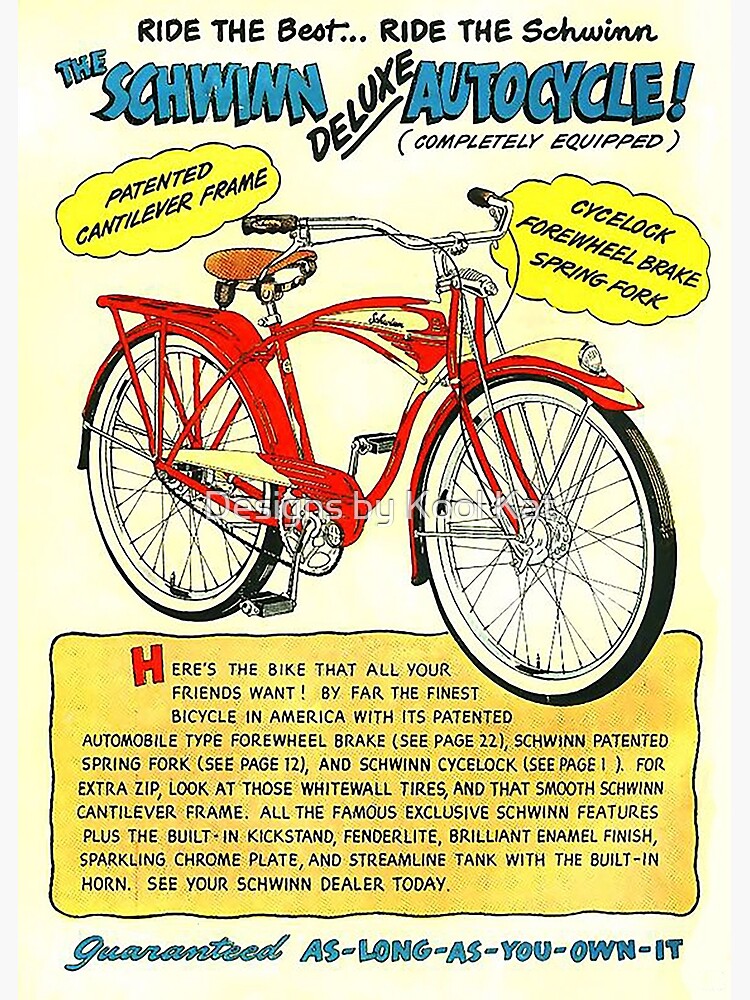 Vintage Schwinn Deluxe Autocycle Advertisement