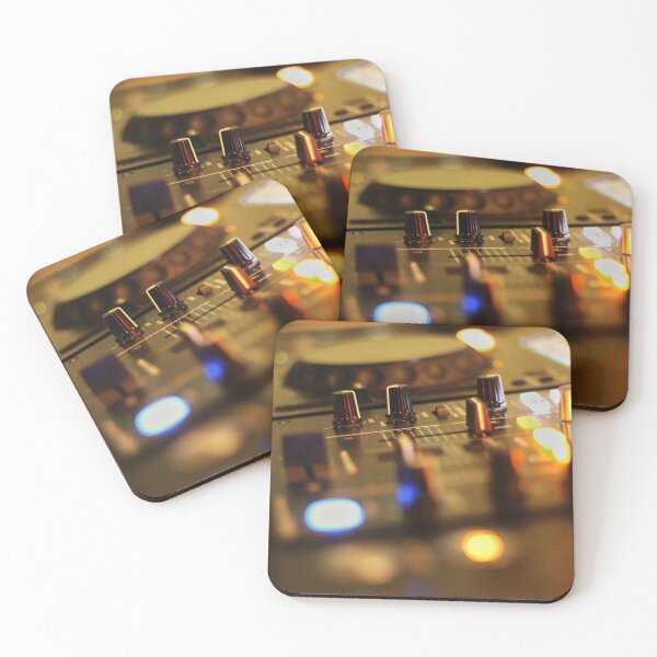 Item preview, Deejay mixer diagonally from the side in a gold-colored look designed and sold by REENS_PHOTOS.