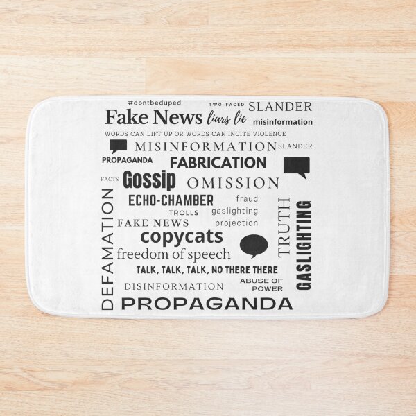 Item preview, Free Speech, fake news, misinformation gear Black on White designed and sold by ShakingTrees.