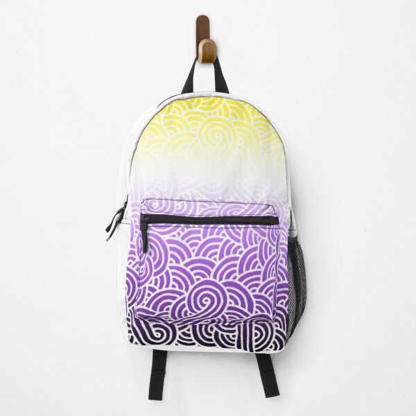 Item preview, Ombré non-binary colours and white swirls doodles designed and sold by savousepate.