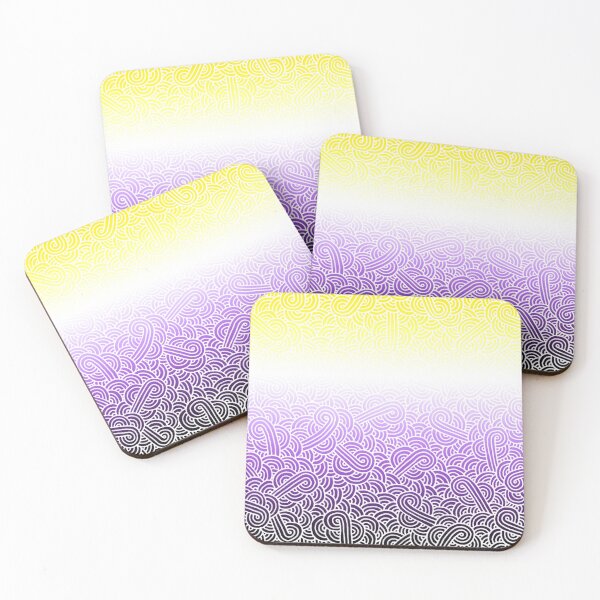 Item preview, Ombré non-binary colours and white swirls doodles designed and sold by savousepate.