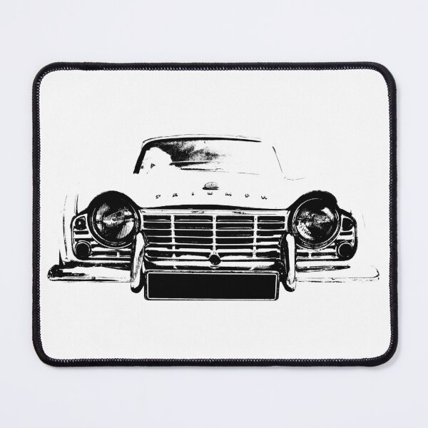 Aperçu de l'œuvre Triumph TR4 British classic car monobloc noir et blanc créée et vendue par soitwouldseem.