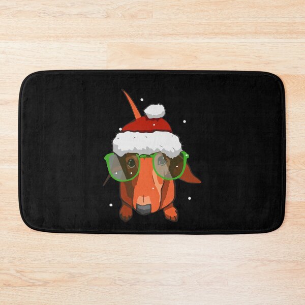 Aperçu de l'œuvre Santa Hat Teckel Pyjamas Noël Noël Wiener Weiner Chien créée et vendue par Dressed For Duty.