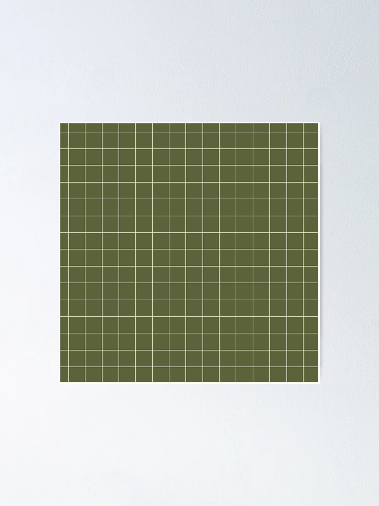 Olive Green Graph Check | Grid Pattern | Poster