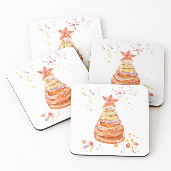 Item preview, Watercolor Christmas tree made of oranges and lemons designed and sold by Katenaz.