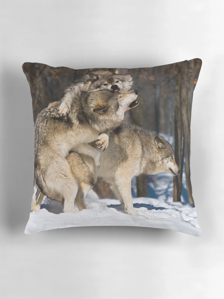 Thumbnail 3 of 4, Pillow, Timber Wolves designed and sold by WolvesOnly.