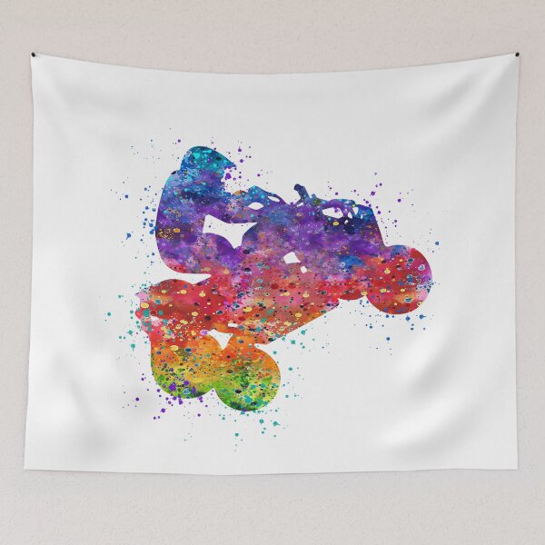 Item preview, Four Wheeler Riding Boy Watercolor Silhouette designed and sold by LotusGifts.
