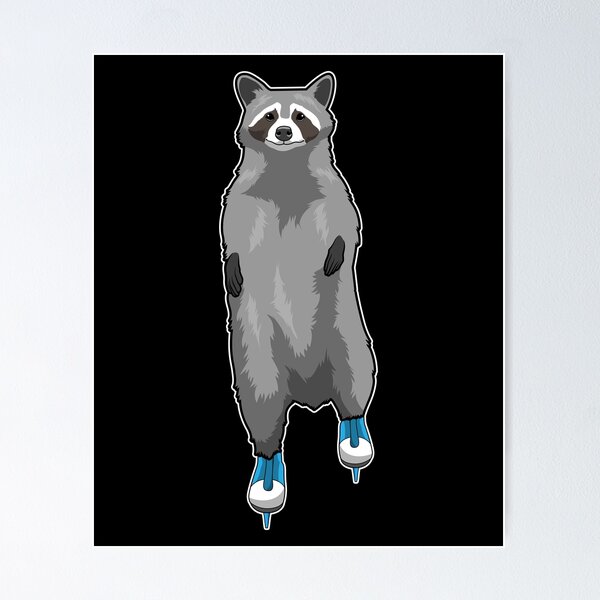Aperçu de l'œuvre Racoon at Ice skating with Ice skates créée et vendue par Snabdesign84.