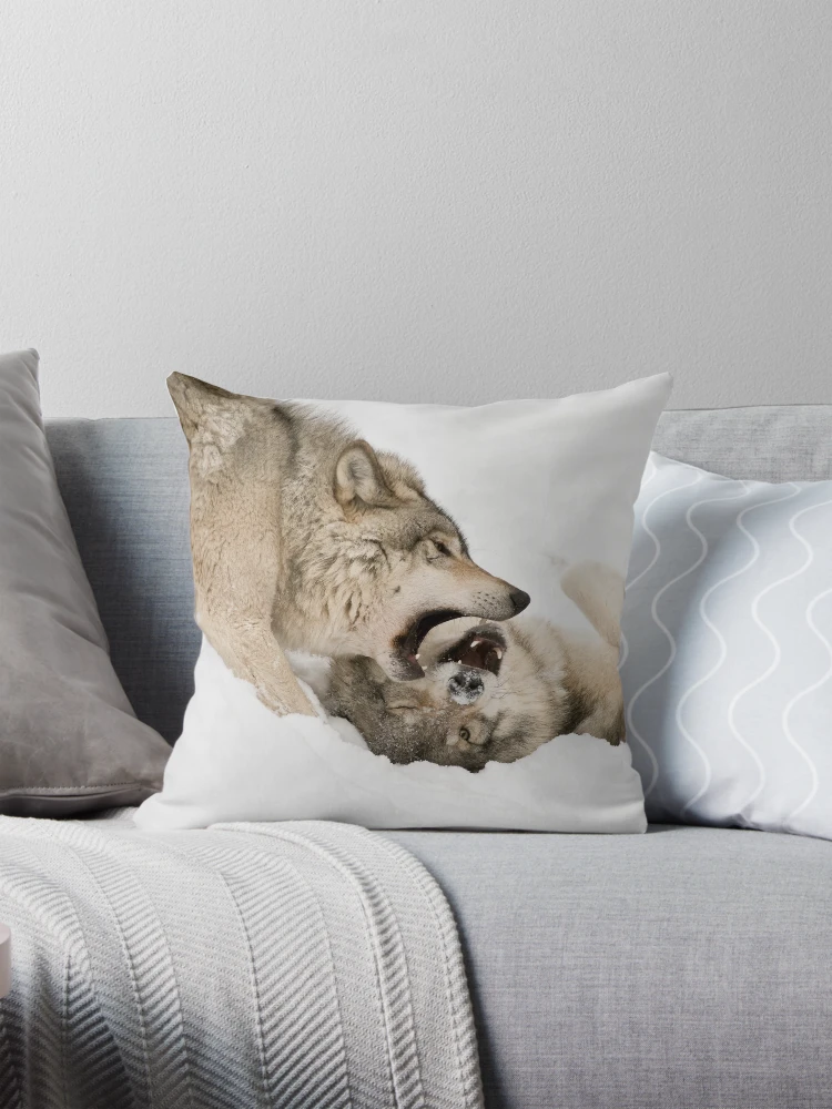 Thumbnail 1 of 4, Pillow, Timber Wolves designed and sold by WolvesOnly.