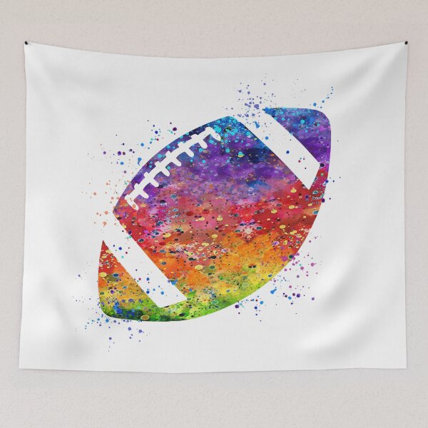 Item preview, American Football Ball Colorful Watercolor designed and sold by LotusGifts.