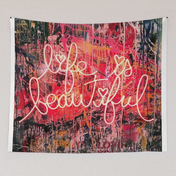 Item preview, Abstract Neon Life Is Beautiful Graffiti Art designed and sold by jessicaleah15.