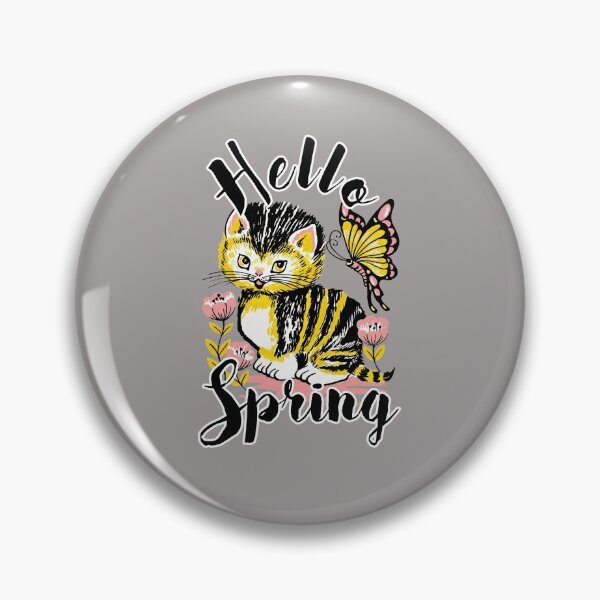 Item preview, Hello Spring Kitten Butterfly Design  designed and sold by Angela Mello.