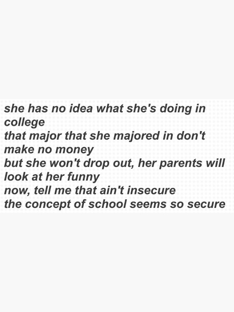 "Kanye West “All falls down” lyrics" Sticker for Sale by miabellaortiz