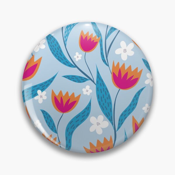 Aperçu de l'œuvre Jardin de tulipes en bleu, orange et rose créée et vendue par ToEllaBloom.
