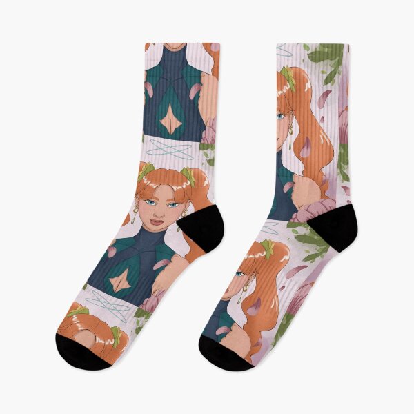 Item preview, Cali young redhead woman spring flowers designed and sold by Mari Des.