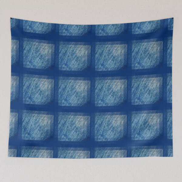 Item preview, Blue Squares washed jeans by Iritof designed and sold by iritof.
