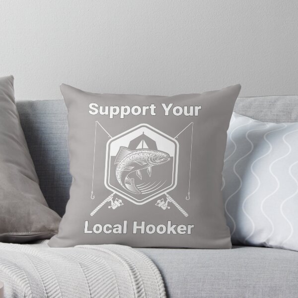 Item preview, Support You Local Hooker Fishing Rods Design designed and sold by Angela Mello.
