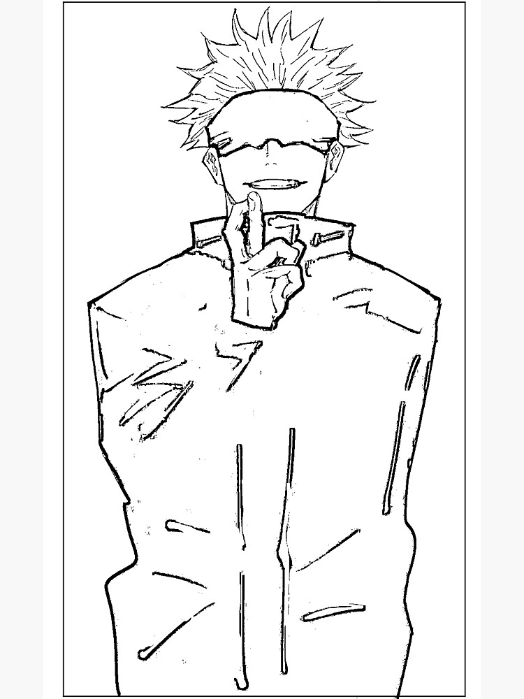 "Gojo Satoru Outline sketch" Sticker by mdgkelly | Redbubble