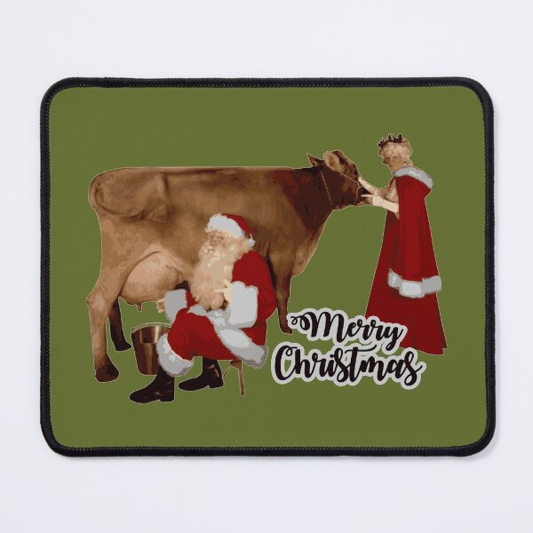 Item preview, merry christmas santa mrs claus cow designed and sold by Gossip Rag.