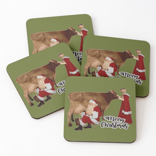 Item preview, merry christmas santa mrs claus cow designed and sold by Gossip Rag.