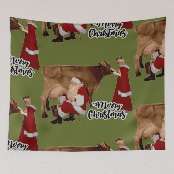 Item preview, merry christmas santa mrs claus cow designed and sold by Gossip Rag.