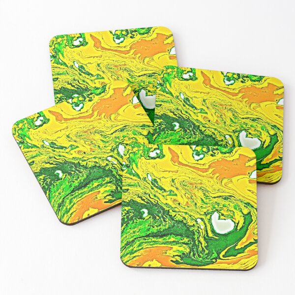 Item preview, Green and Yellow Abstract painting designed and sold by YStress.