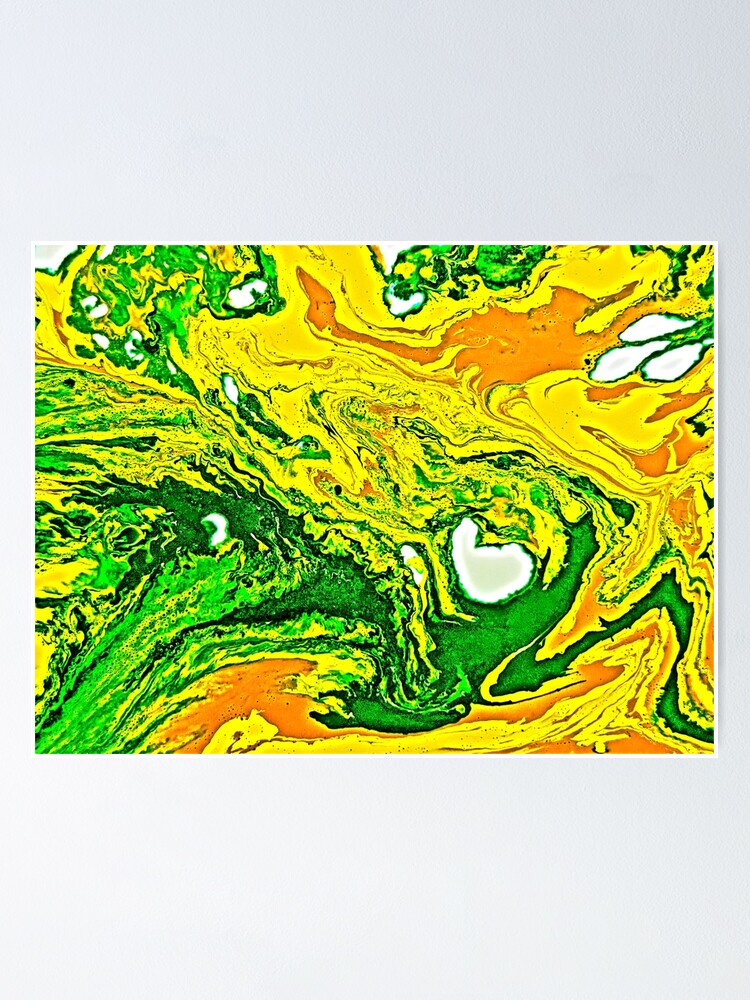 "Green and Yellow Abstract painting" Poster for Sale by YStress Redbubble