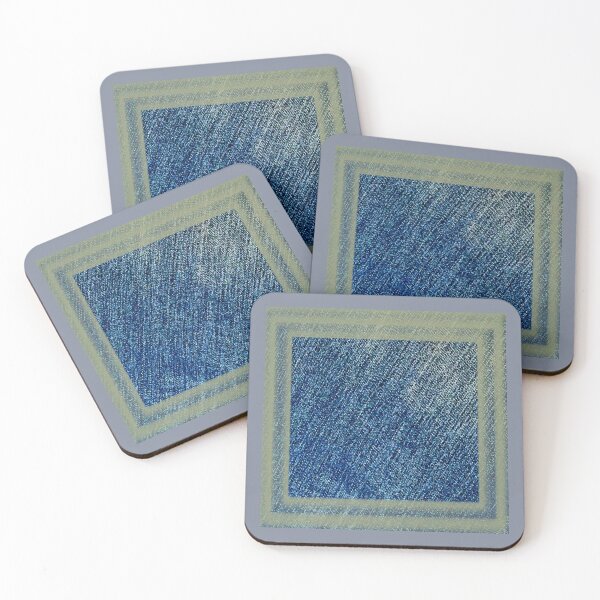 Item preview, Olive-Blue Squares washed jeans by Iritof designed and sold by iritof.