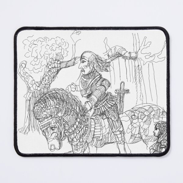 Item preview, White Knight Riding His Horse By Alice,  TeresaTown at Redbubble, 2020 designed and sold by Mark Stansberry.