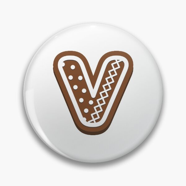 Artikelvorschau, Lebkuchenbuchstabe V Weihnachtsmonogramm Winterferien Initial V entworfen und verkauft von KateBilous.